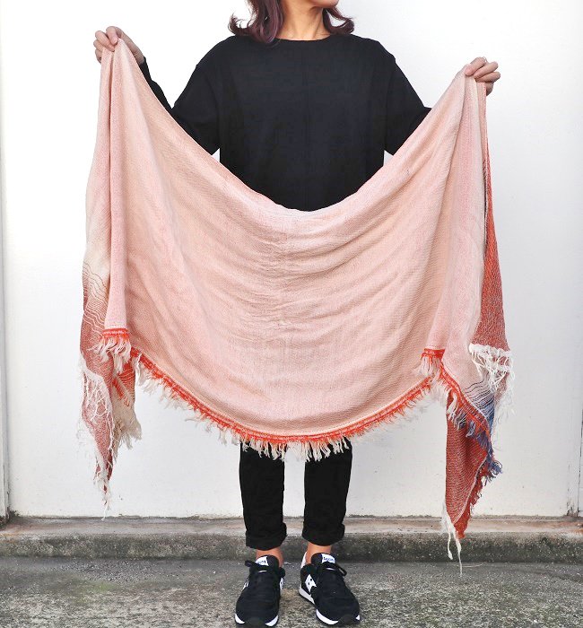 tamaki niime roots shawl middle(woolcotton) OR/WT