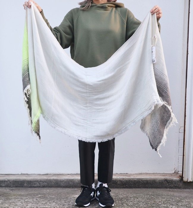 tamaki niime roots shawl middle(woolcotton) LGY/YE