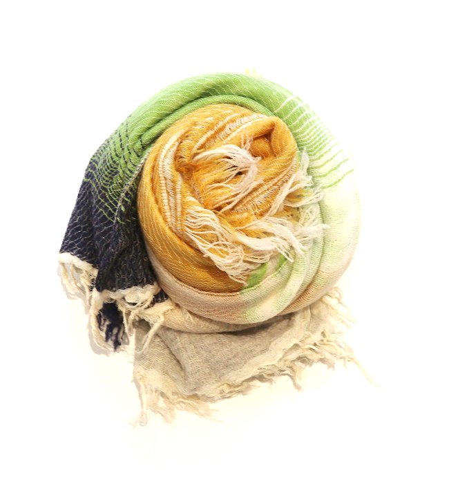 tamaki niime roots shawl middle(woolcotton) YE/WT