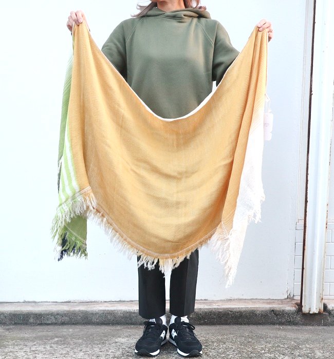 tamaki niime roots shawl middle(wool×cotton) YE/WT