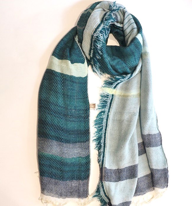 tamaki niime roots shawl middle(wool×cotton) TQ/WT