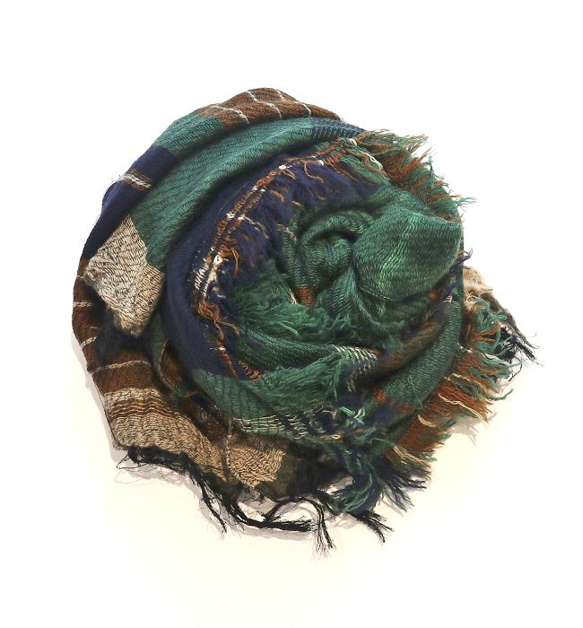 tamaki niime roots shawl middle(woolcotton) GR/BN