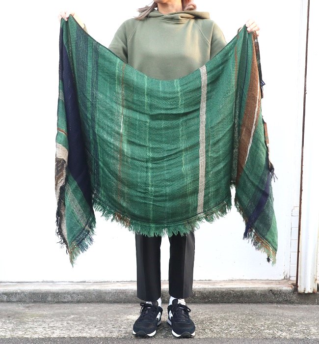 tamaki niime roots shawl middle(woolcotton) GR/BN