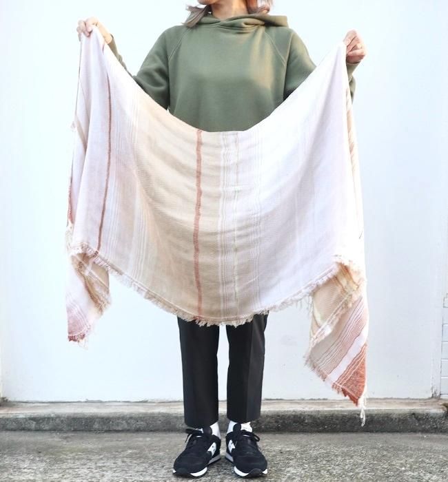 tamaki niime roots shawl middle(woolcotton) BE/WT