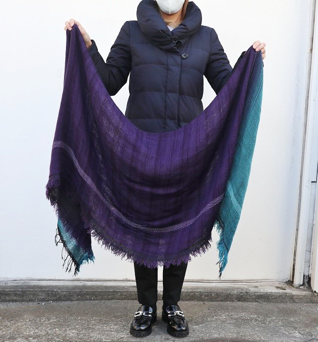 tamaki niime タマキニイメ roots shawl middle wool×cotton PL CH