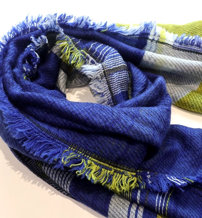 tamaki niime roots shawl middle(woolcotton) BU/YE