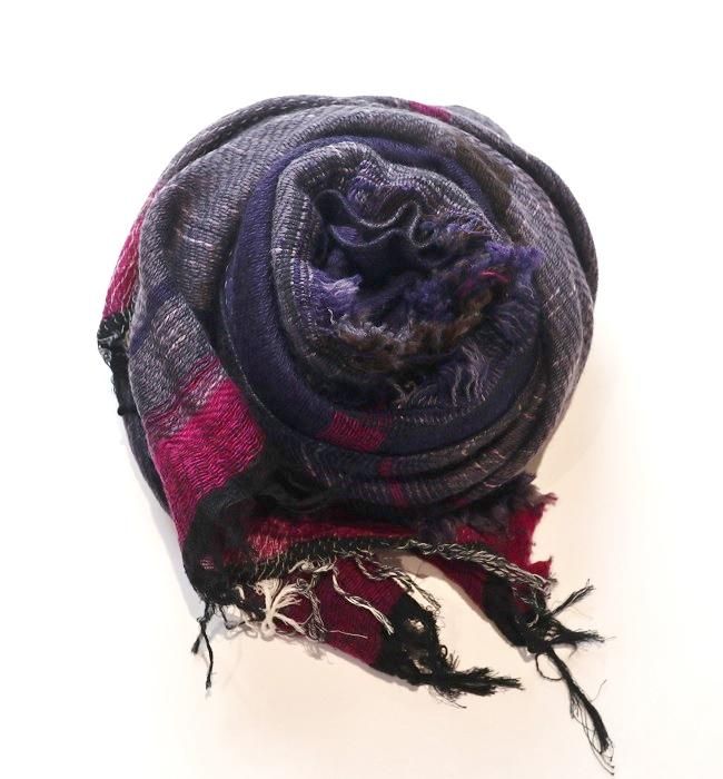 tamaki niime roots shawl middle(wool×cotton) PL/GY