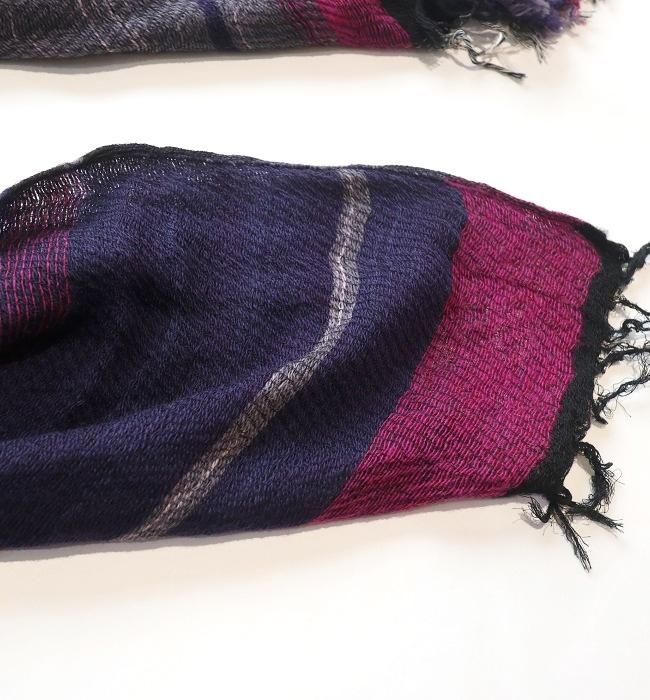 tamaki niime roots shawl middle(wool×cotton) PL/GY