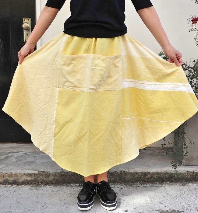 tamaki niime chotan skirt cotton(YE,WT)