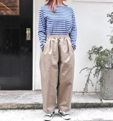 Commencement Wide pants(MOCHA/NAVY)