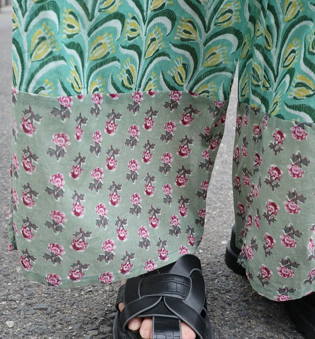 YARRA INDIAプリント切替パンツ