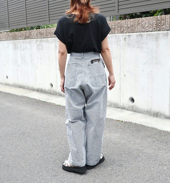 Ordinary fits BELL PANTS HICKORY USED(UNISEX)