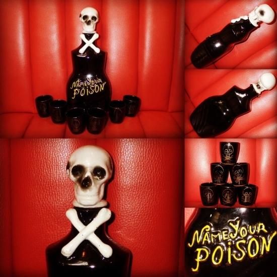 50'S☆POISON☆スカル☆デカンタ☆セット☆ビンテージ☆ポイズン