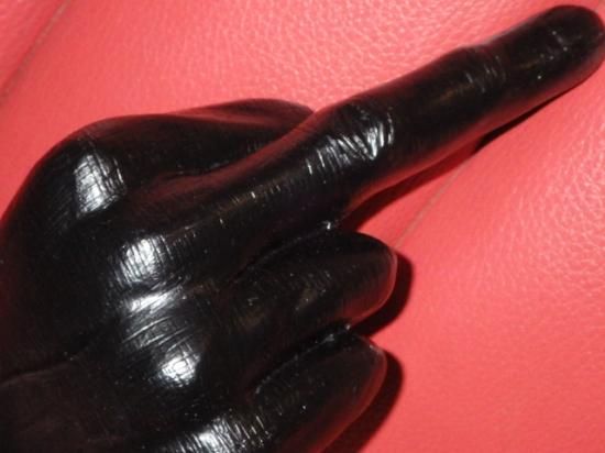 ファックサイン☆置物☆銀☆25☆ミドルフィンガー☆Fuck☆雑貨