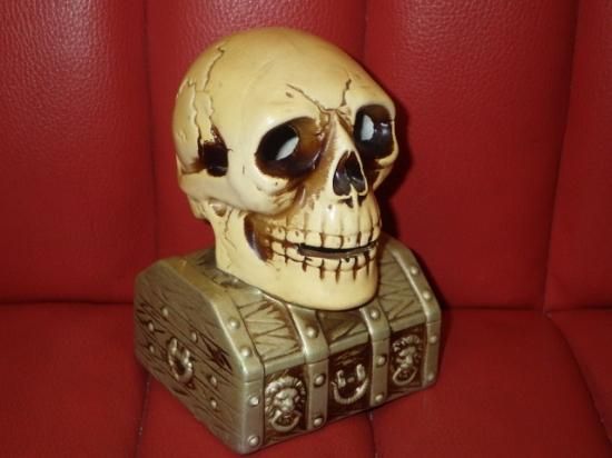 【ヴィンテージ】スカルオンブックバンク 骸骨 陶器 貯金箱 60～70'S 1950'S〜 SKULL ON BOOK BANK ヴィンテージ陶器製スカル骸骨貯金