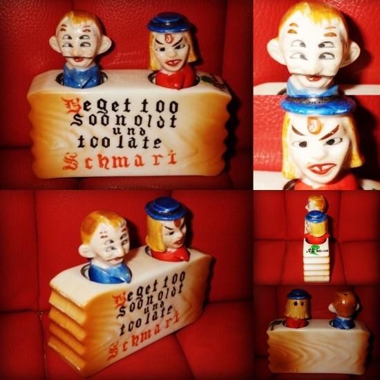 50'S★4つ目★ドランクマン★ソルト＆ペッパー★ビンテージ雑貨★置物★酔っ払い 50'S☆4つ目☆ドランクマン☆ソルト＆ペッパー☆ビンテージ雑貨☆置物