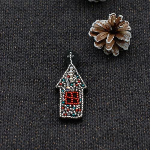オトナのビーズ刺繍ブローチ~Christmasシリーズ~ - MON PARURE オトナのビーズ刺繍ブローチ~Christmasシリーズ~ - MON PARURE