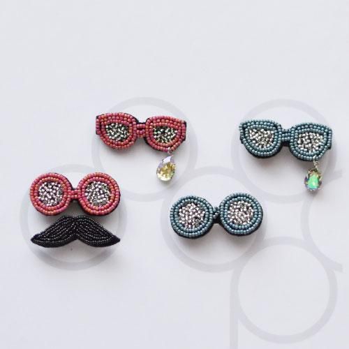 オトナのビーズ刺繍ブローチmore～Eyewears　square＆round～ - MON PARURE - ONLINE SHOP