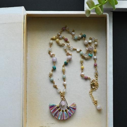 おまとめ中　未使用◆キャンディクォーツ　ネックレス　シャンパンカラー キャンディーカラーのアクセサリー（ネックレス） - MON PARURE