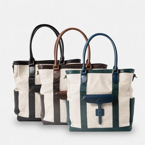 イタリアンレザー×リネンのトートバッグ | combinaziore - HIS-FACTORY