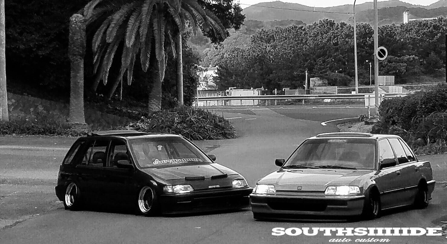 EF シビックシャトル ノーズブラ 社外品 CIVIC刺繍 格子柄