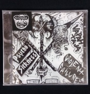 PSYCHO SICKNESS // VAPAH TAJA // VIOLENT FAILURE - 3 way split CD