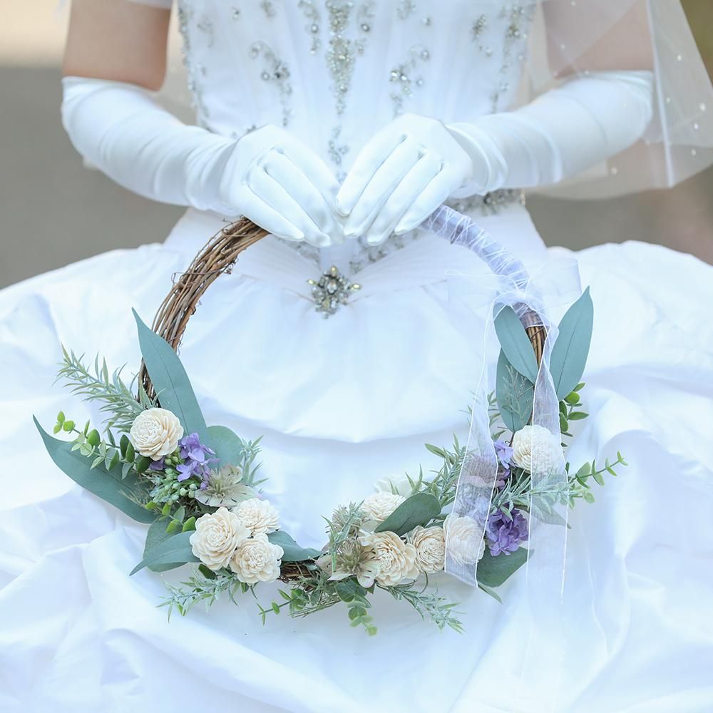 5泊6日 リースブーケ】ミモザ-2 - 花・花束・胡蝶蘭｜ローランズ