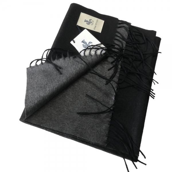 PIACENZA ピアチェンツァ マフラー ブラック×グレー | 高級シルク