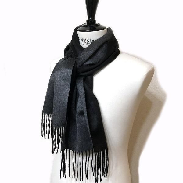 PIACENZA ピアチェンツァ マフラー ブラック×グレー | 高級シルク