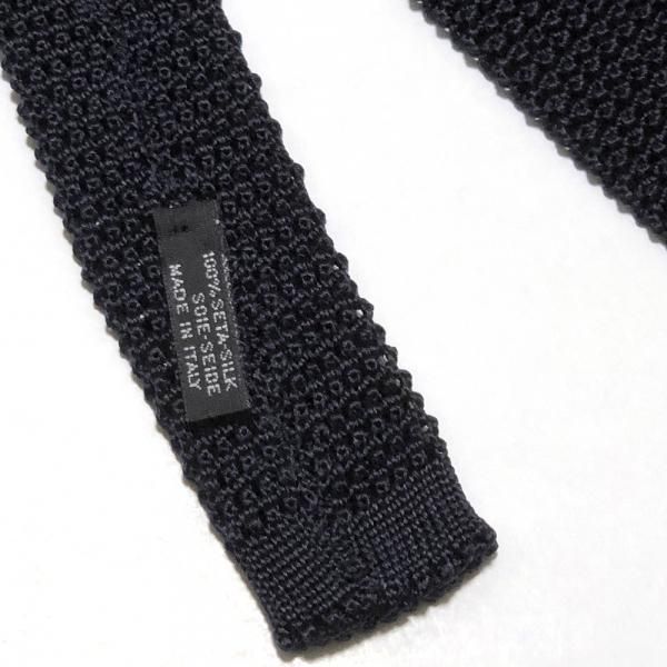 【美品】Atto Vannucci アットヴァンヌッチ　幅広ニットタイ　ネイビー Atto Vannucci (アットヴァンヌッチ) ニットタイ ネイビー 大剣