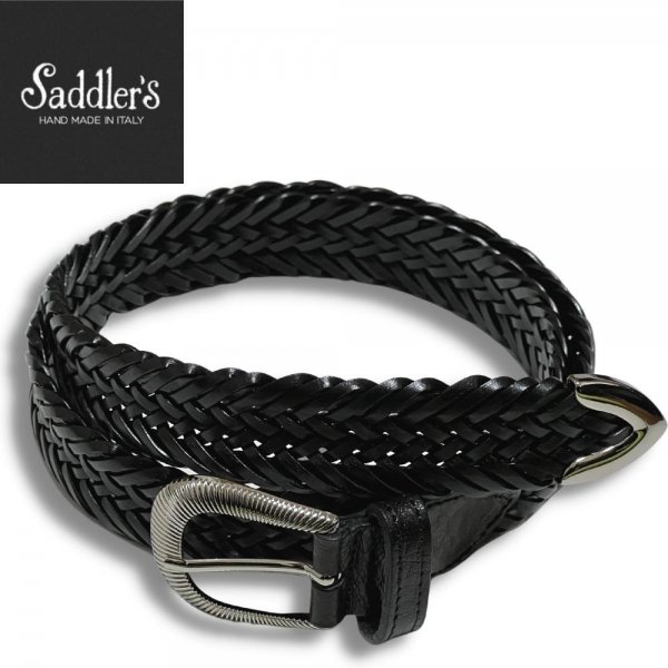 Saddler's (サドラーズ) / ブラック / ウエスタンバックル / プンターレ使用 / レザーメッシュベルト