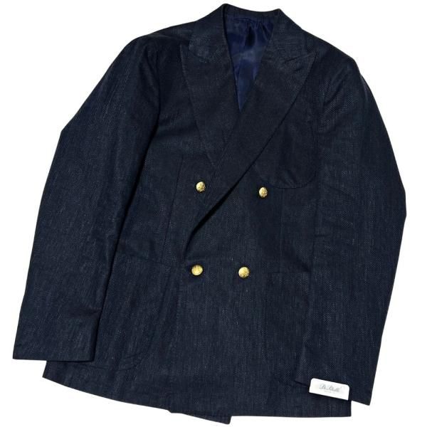 De Petrillo (デペトリロ) 下掛け ダブル前ジャケット ネイビー De Petrillo (デペトリロ) 下掛け ダブル前ジャケット ネイビー