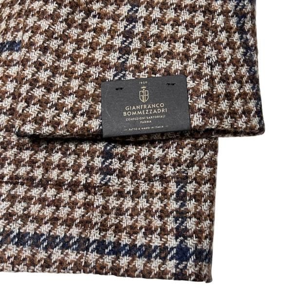 Gianfranco Bommezadri ( ジャンフランコ ボメザドリ ) ダブル前 ジャケット ブラウン×ベージュ×ネイビー ハンド ...