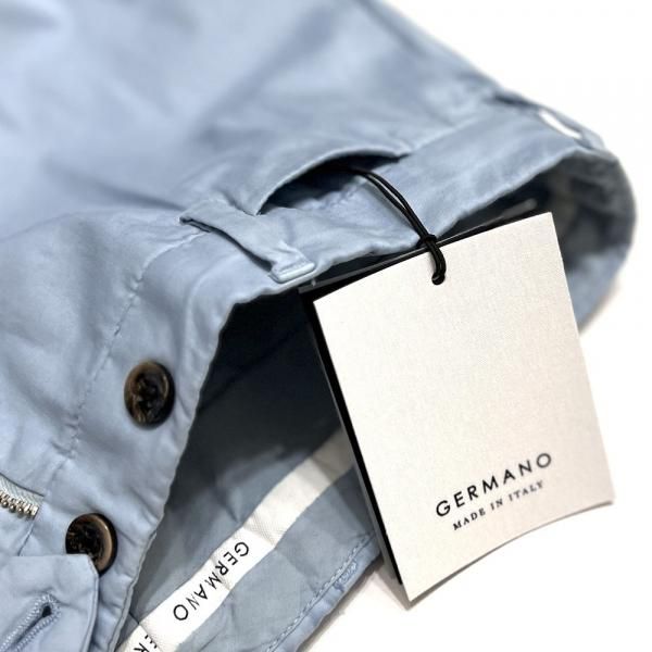 GERMANO パンツ ブルー | ジップ仕様コットンシルク - Del Fiore