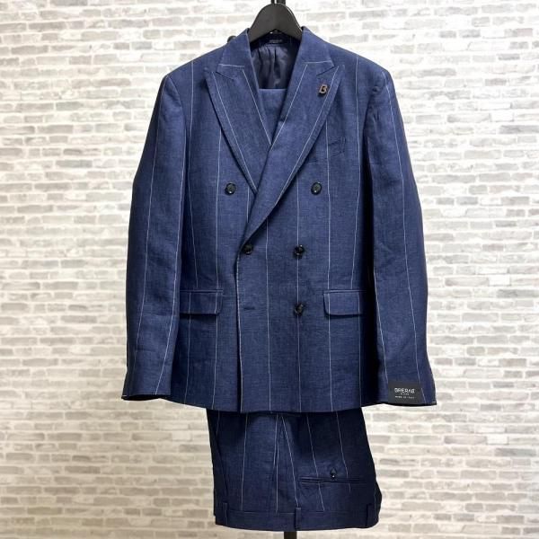 美品！テットオム　ガルニエ　6つボタンダブルストライプスーツ インパクト大！強めストライプスーツスタイル！ | GARNIER