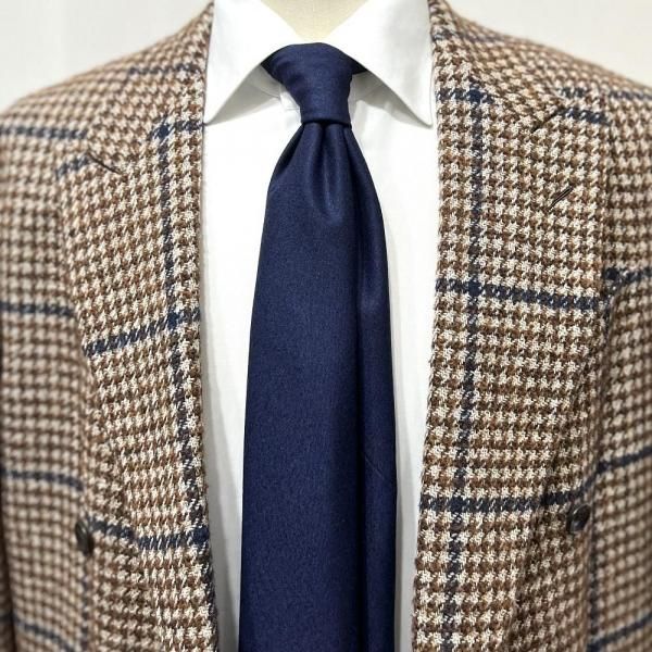 DRAPERS生地 Atto Vannucci ( アットヴァンヌッチ ) ネクタイ ネイビー ウール ソリッド 無地 セッテピエゲ 秋冬 シーズンコレクション 25AW 20701