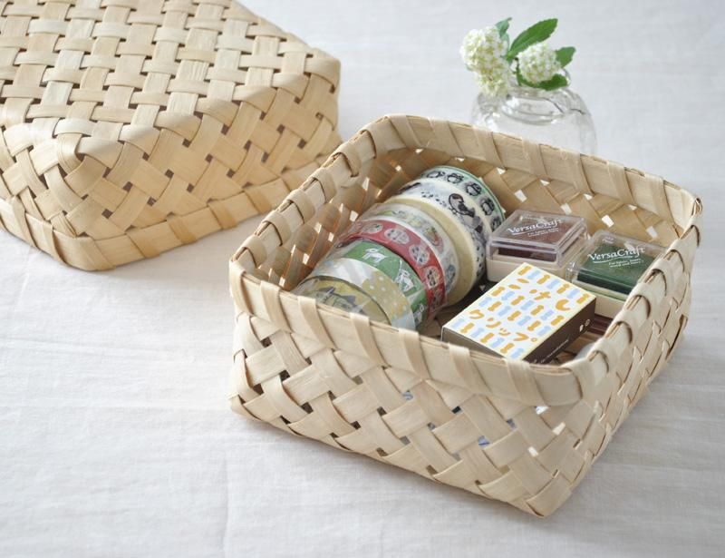 秋田 イタヤ細工 文箱 文庫 A4 イタヤカエデ かご 籠カゴ 四ツ目編み 8250208075.JPG