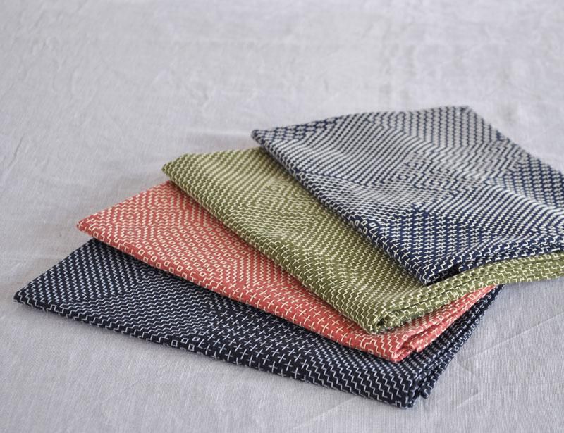 刺し子織り 風呂敷（小）54角 - 日本の手仕事の店 ちゃらっぽこ -ちゃ