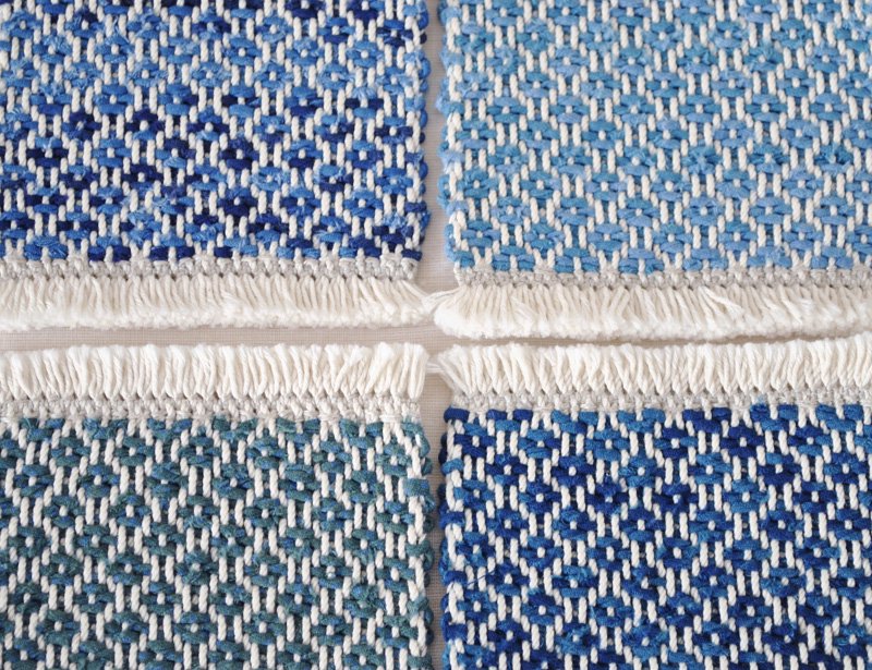 白い裂き織り 2枚セット 麻糸付き サッコリ 野良着布