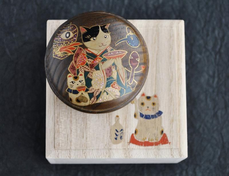 蒔絵ミニ香合 付喪神（酒宴） 伯兆 - 日本の手仕事の店 ちゃらっぽこ