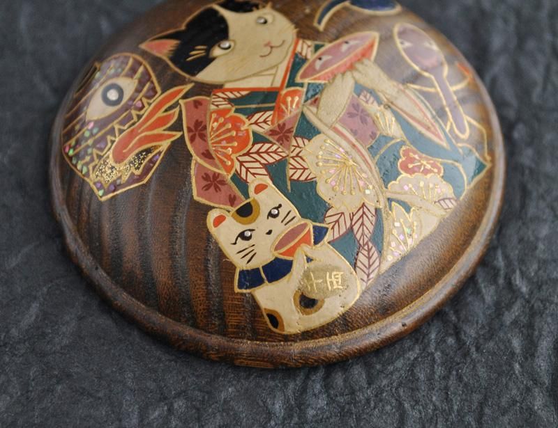 蒔絵ミニ香合 付喪神（酒宴） 伯兆 - 日本の手仕事の店 ちゃらっぽこ