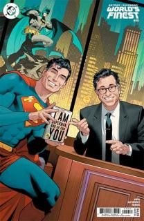 BATMAN SUPERMAN WORLDS FINEST #40 CVR D DAN MORA STEPHEN COLBERT CELEBRITY CAMEO CARD STOCK VAR