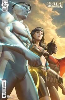 JUSTICE LEAGUE UNLIMITED #8 CVR B EJIKURE CARD STOCK VAR (WE ARE YESTERDAY)