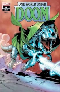 ONE WORLD UNDER DOOM #8 SALVADOR LARROCA DOOMASAUR VARIANT