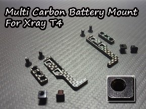 Xray T4用マルチカーボンバッテリマウント TH065-XB