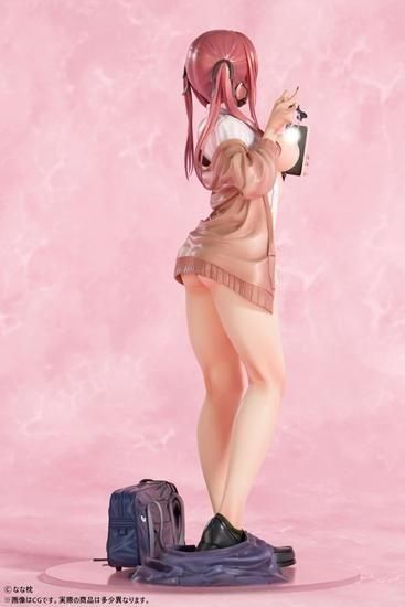 なな枕「ピアスを見せてくれる赤髪ギャルちゃん」マスクver.  1/5スケール塗装済み完成品フィギュア