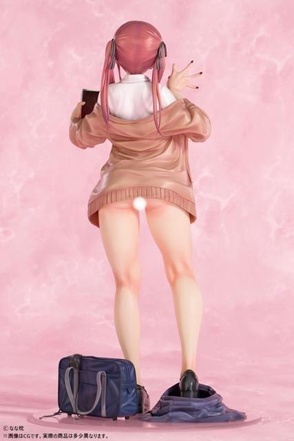 なな枕「ピアスを見せてくれる赤髪ギャルちゃん」素顔ver. 1/5スケール塗装済み完成品フィギュア