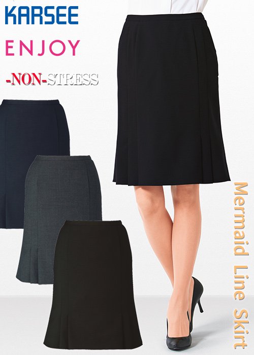 ≪ノンストレスシリーズ≫ウール混率50%　可愛く、女らしく、クラス感のあるマーメイドラインスカート｜カーシーカシマ EAS654