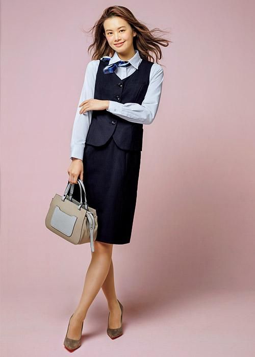 enjoy カーシーカシマ　事務服3点セット　大きいサイズ　スカートスーツ EAS713（カーシーカシマ）｜事務服