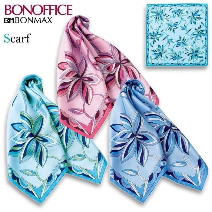 事務服スカーフ】ボンマックス BA9129｜スカーフ｜フラワーモチーフが